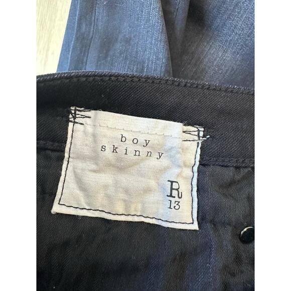 R13 High Rise Jeans Boy Skinny Sz 27 R13WM0086-73 -Made in Italy 2279 - Picture 9 of 9